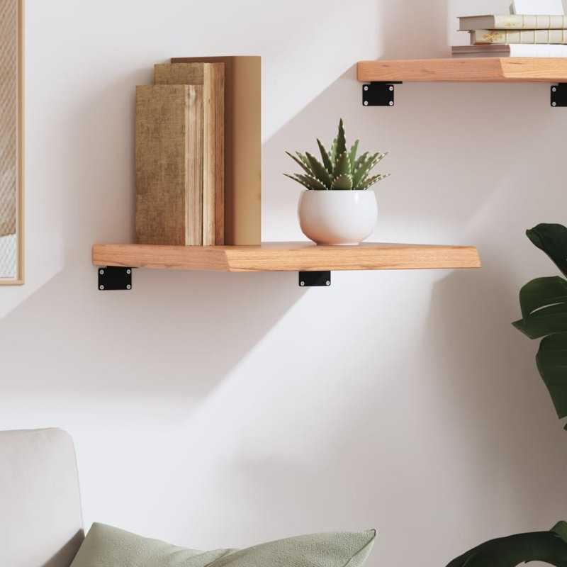 Clintonpark Oak Solid Wood Floating Shelf, 4 cm H x 40 cm W x 40 cm D