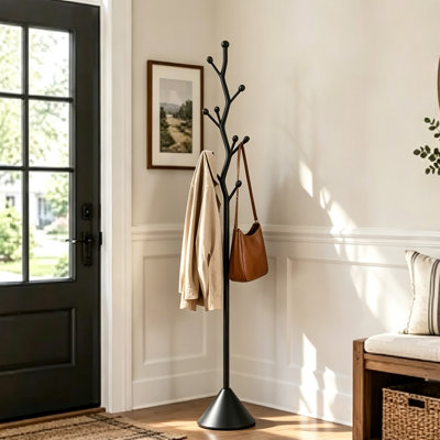Metal Freestanding Coat Rack, Hat Tree Stand, 8 Hook Coat Rack