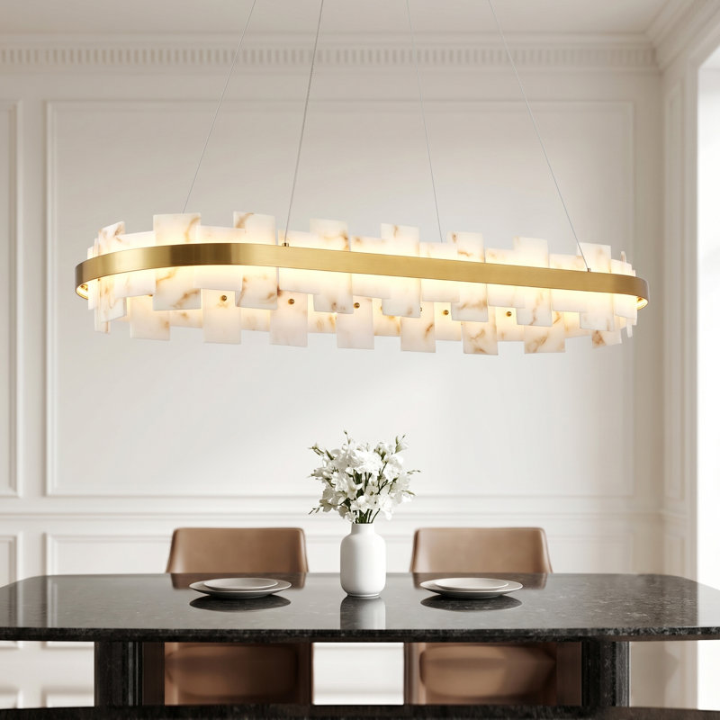 Luminaire suspendu rectangulaire Alabaster, 37*14inch