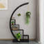 Half Moon 5-Tier Plant Shelf Set, Metal Indoor/Outdoor Flower Stands with Hanging Hooks, Sturdy Storage Rack for Terrace, Garden, Balcony