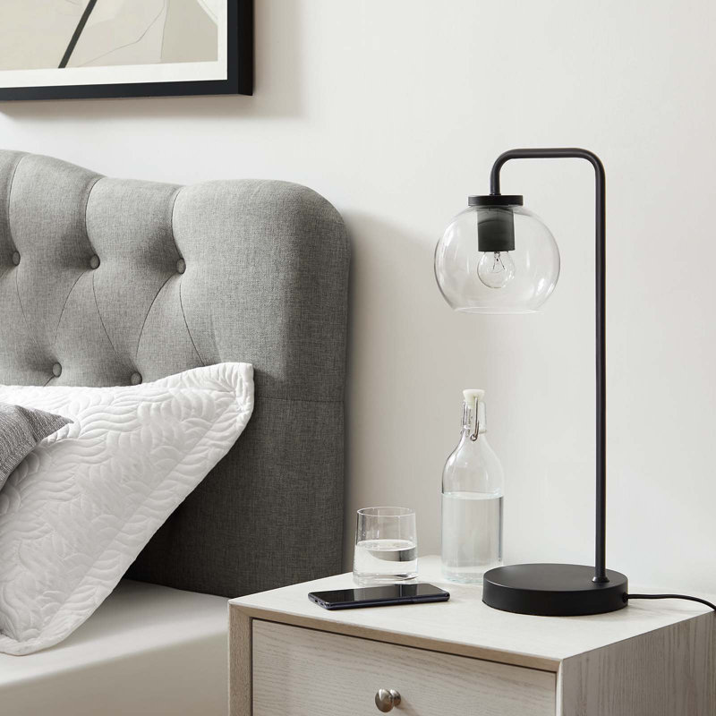 Lampe de table Modway Silo Glass Globe, Noir