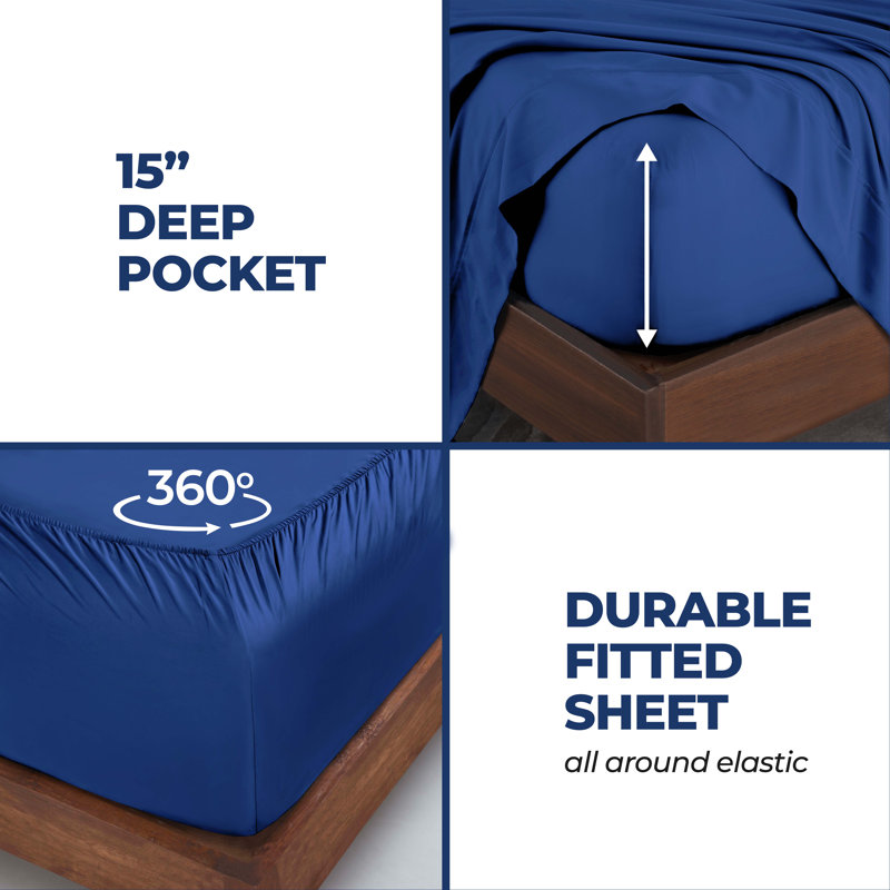 Lit de poche modulaire modulaire de Beechwood, Marine, Ensemble de draps très grand avec drap-housse et 