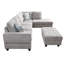 Ensemble de canapé et chaise longue en velours côtelé 104 avec 104 pieds (brun, côté gauche)-88099902-88099903