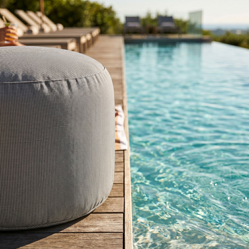 Pouf d'extérieur Soleil, Gris anthracite