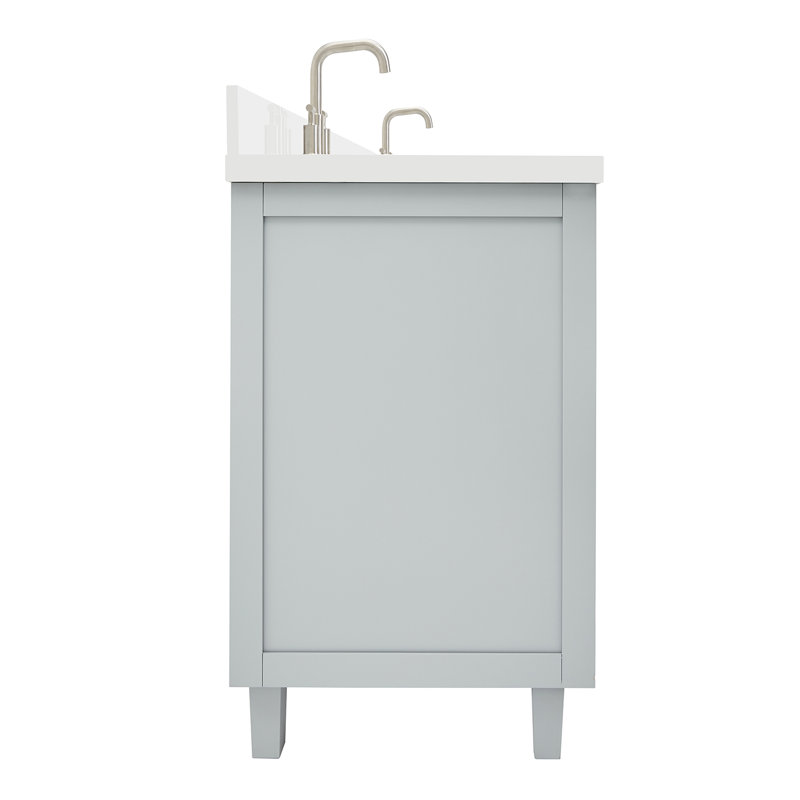 ARIEL Monroe 73 Double Sink Bathroom Vanity with Pure Quartz Top, Gray