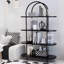 Étagère de rangement de luxe arquée sur pied, organisateur à plusieurs niveaux pour le salon et le vestibule, bibliothèque moderne minimaliste en fer-130131103-130131105