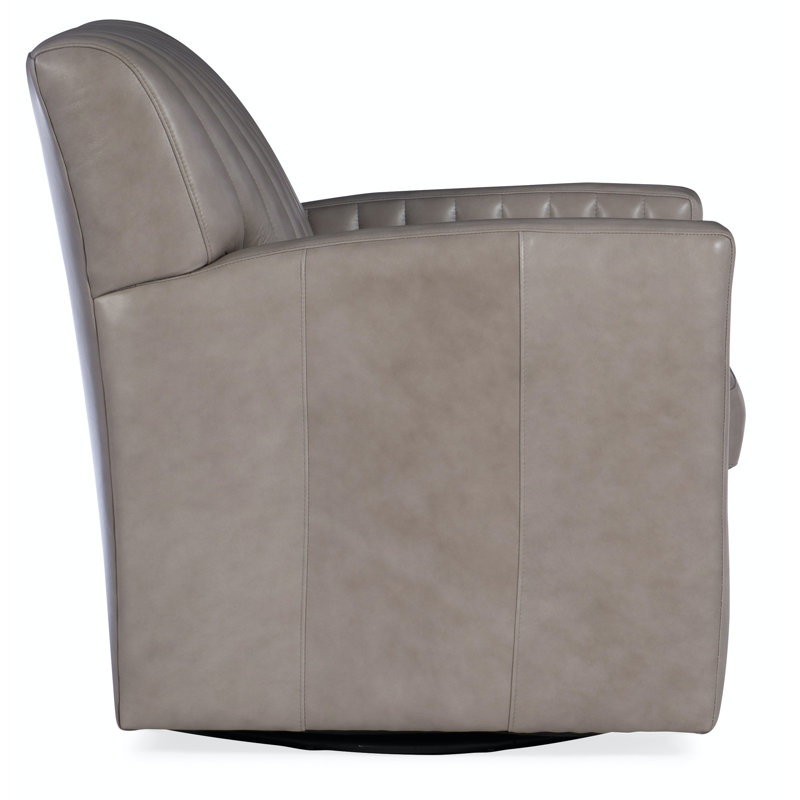 Barnabus Swivel Club Chair, Rio Mineral Genuine Leather