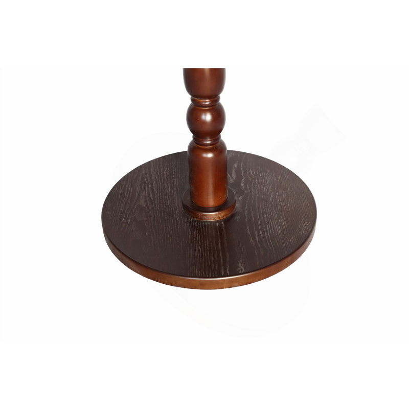 Table d'appoint ronde 23 po brun noyer, table d'appoint moderne avec pieds en bois massif, petite table de chevet pour le bureau de la chambre à coucher