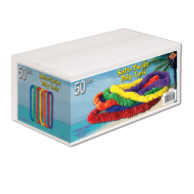 Soft-Twist Poly Leis w/Labelled Carton