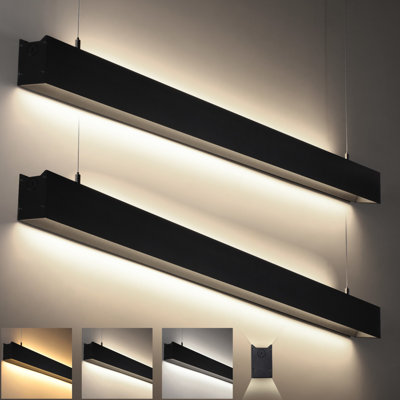 LED 4" Anti-Glare Down and Up Light, 3CCT Linear Light Fixture, Dimmable Suspended Light
