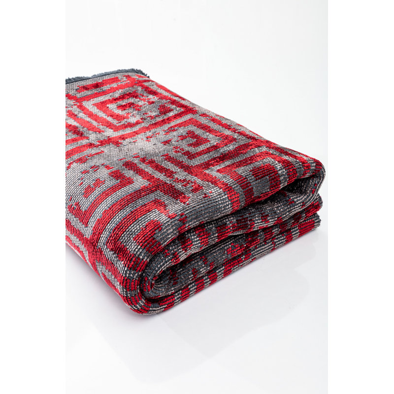 Rapture Red/Gray GeometricLuxury Area Rug, Rectangle 7'10" x 11'2"
