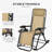 2 Pieces Outdoor Rocking Chairs, Foldable Reclining Zero Gravity Lounge Rocker With Pillow, Cup & Phone Holder, Combo Design With Folding Legs, Beige-129873770