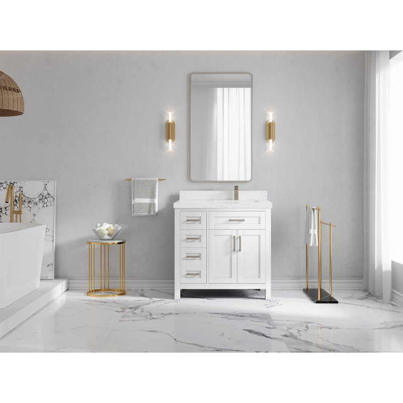 Ensemble de meuble-lavabo simple 36 po Gonneke, Empira blanc