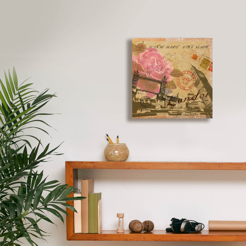 «Latitude And Latitude Travel To London» par Art Licensing Studio, art mural sur toile, H 12 po x l 12 po x P 0,75 po