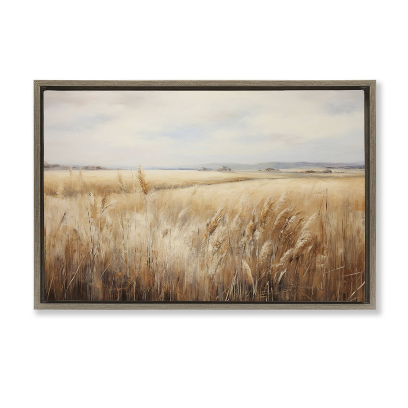 «Vast Wheat Field» par Petal Prints Design, Cadre flottant orme Montalcino, H 17 po x l 25 po
