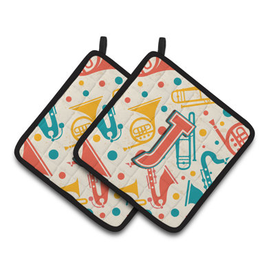 Instruments de musique rétro Potholder