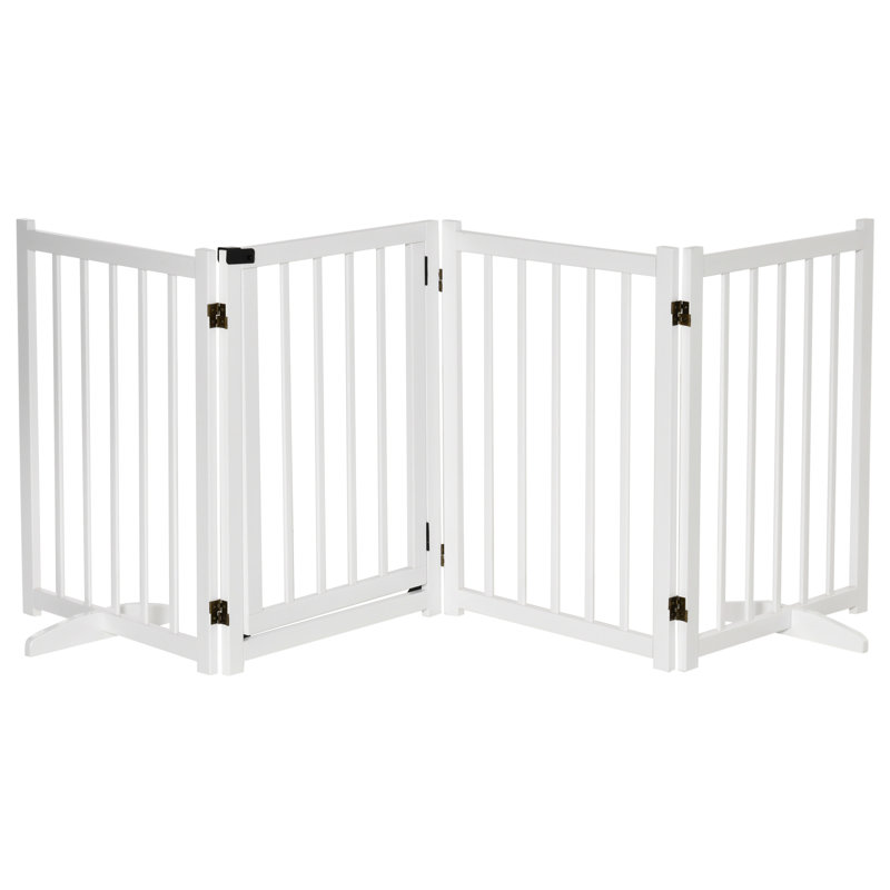 Wood Free Standing Pet Gate, White