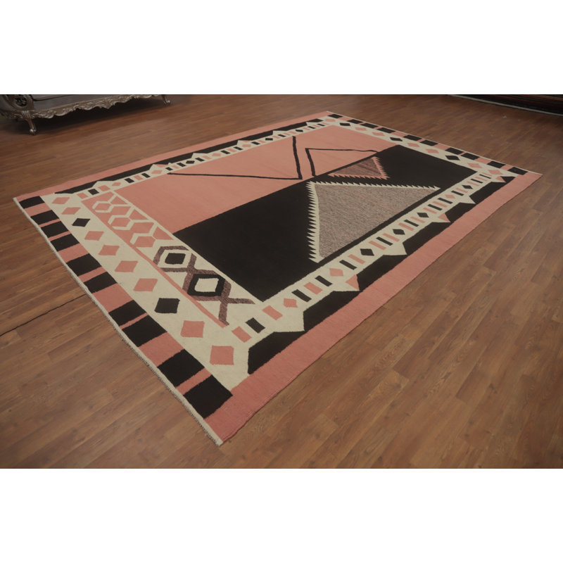 Pink Wool Kilim Oriental Area Rug 8x12