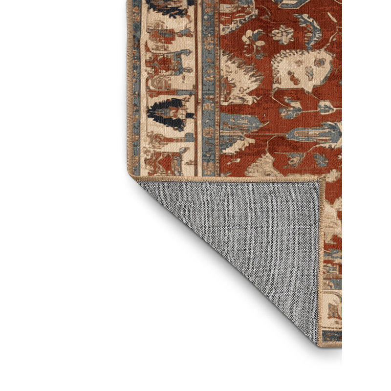 Tapis brun lavable à la machine, Rond 3 pi