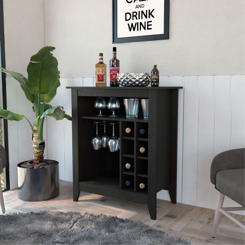 6-Bottle 1-Drawer 1-Shelf Bar Cabinet