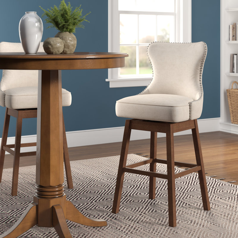 Tabouret de bar rotatif Wadley, Beige
