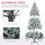 Arbre de Noël artificiel illuminé 6 pi, décoration des Fêtes, 607 branches enneigées, 350 lumières DEL blanc chaud / coloré, base en acier-650635624