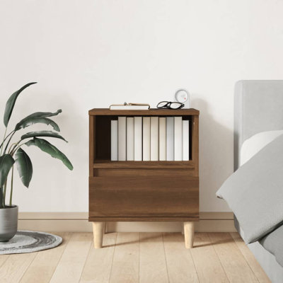 Hasana 40cm W Solid Wood Bedside Table