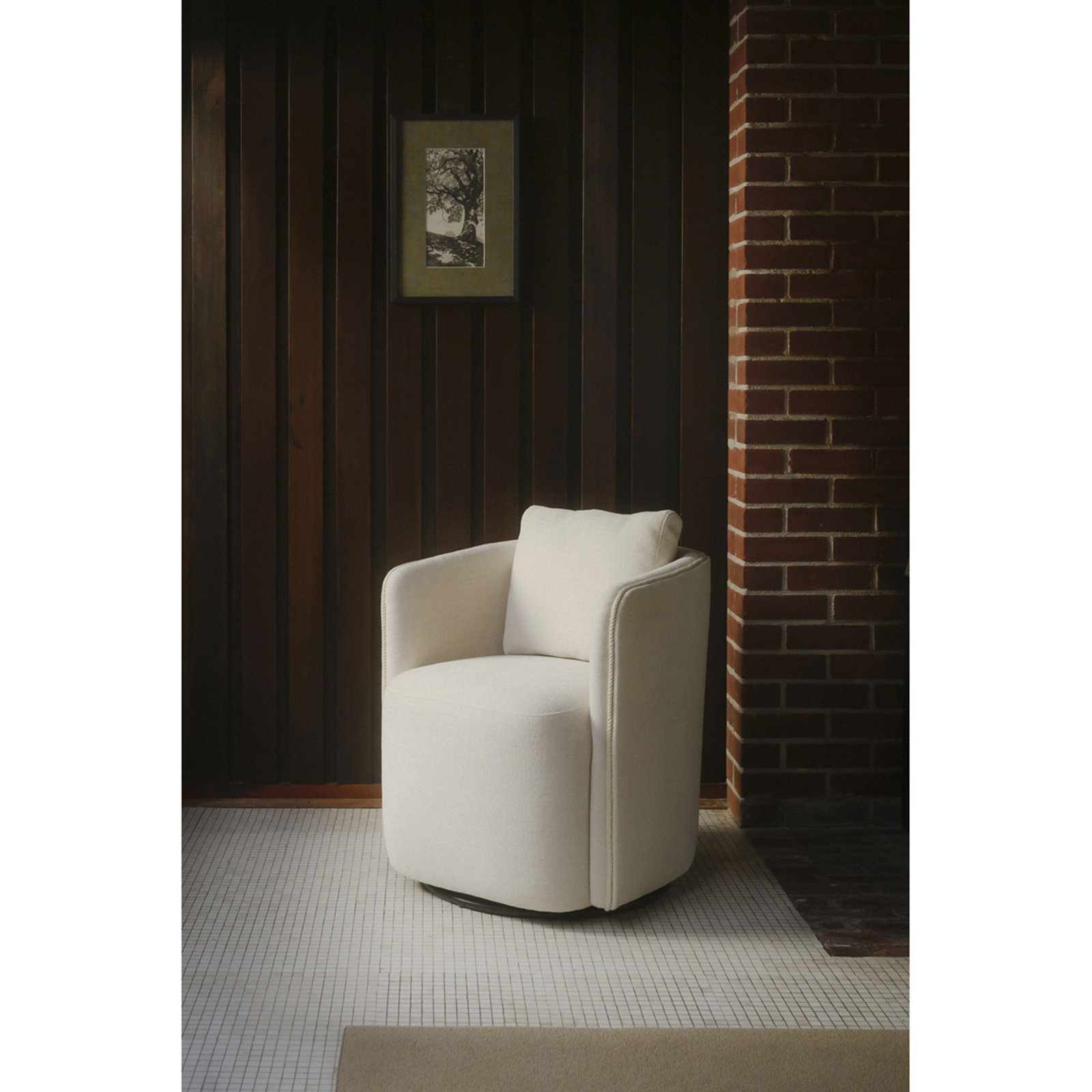 Cecil Dining Chair Tapestry, White