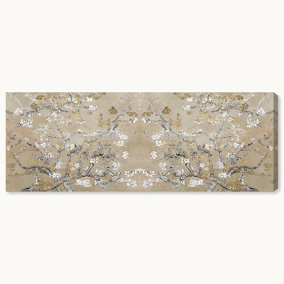 Vincent Van Gogh " Large Floral and Botanical Van Gogh in Gold Blossoms Inspiration Twin, French Country Gold " Graphic Art Print