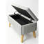 Banc avec repose-pieds 32 po avec plateau intégré, repose-pieds rembourré et banc de bout, gris