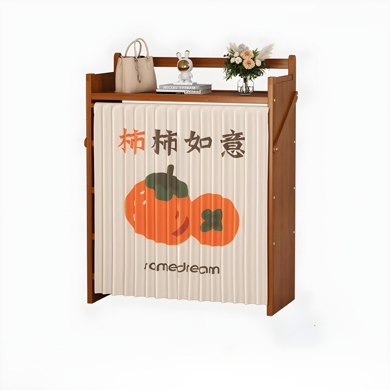 Multi-Layer Foldable Dustproof Shoe Cabinet For Home/Dormitory - Space-Saving Bamboo Storage Shelf, Tan