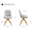 Chaise de bureau pivotante rembourrée en tissu avec base en bois massif-166268780