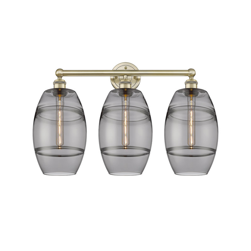 Kusham 3 - Light Dimmable Vanity Light, Light Smoke, Antique Brass