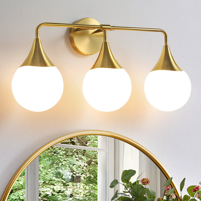 Kanza Dimmable Bathroom Vanity Light, Gold, 3