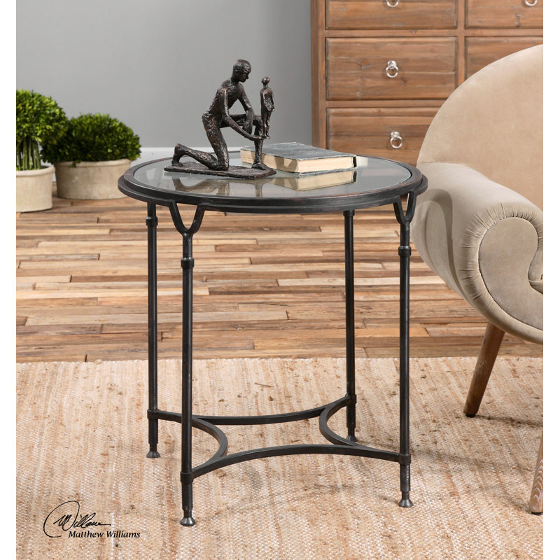 Veltri Glass Top End Table