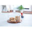 Libbey Round Wood Server Cake Stand with Glass Dome