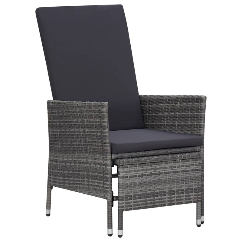 Brilynne Recliner Patio Chair with Cushions, Gray, Gray