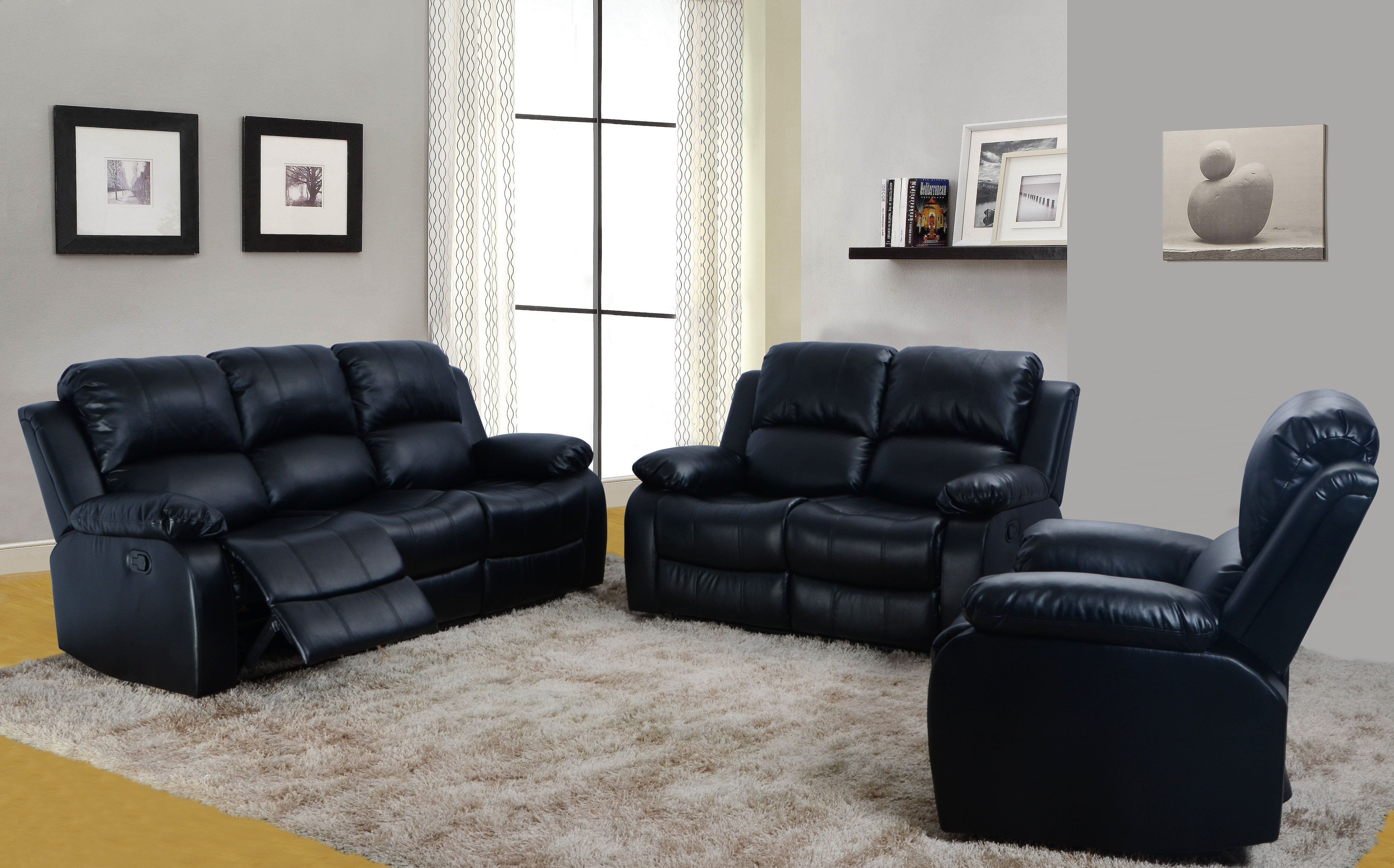 Red Barrel Studio® Hartranft 3 - Piece Faux Leather Living Room Set ...