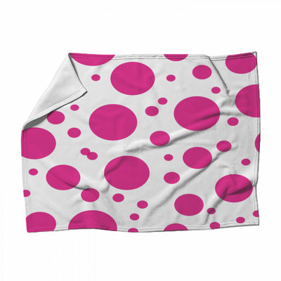 Polka Dots Fleece Throw Blanket - Pattern Throws for Sofas or Beds