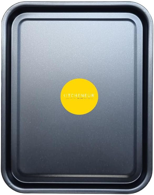 Essential 38cm Baking Tray Set - Non-Stick Oven Trays polytetrafluoroethylene Coated for Baking & Roasting Durable, Dishwasher Safe & Stackable Bakeware for Easy Cleaning & Space-Saving Storage by KITCHENEUR
