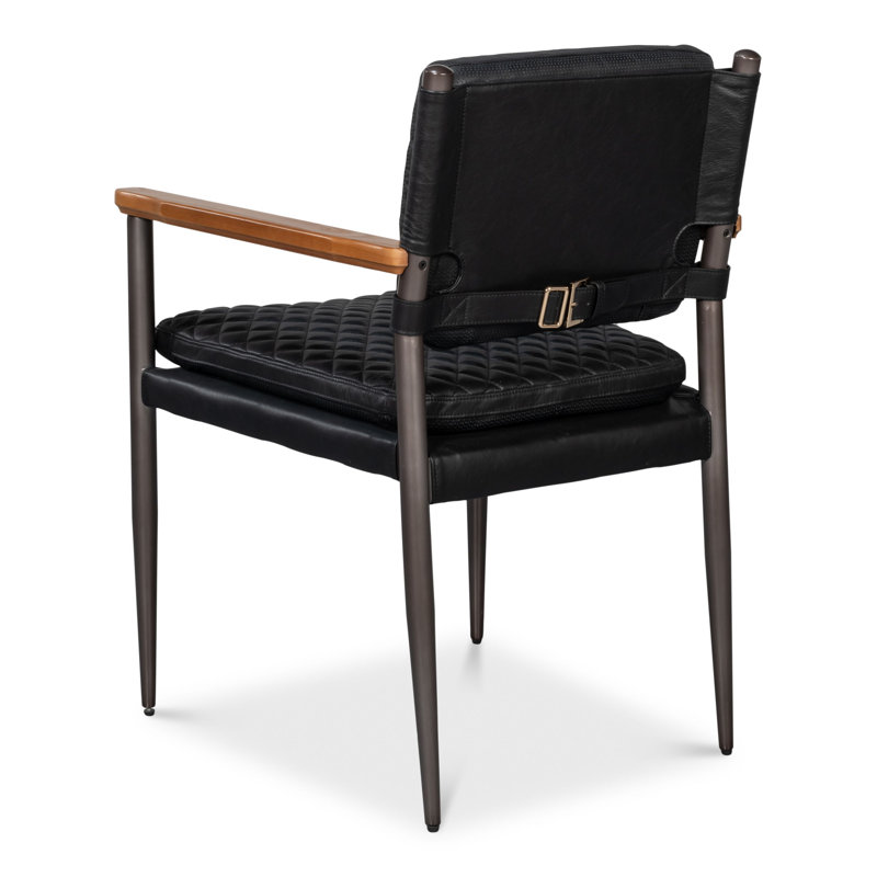 The Harley Leather Arm Chair, Onyx Black