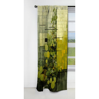 Katelynn - Rideau occultant en velours à motif abstrait Botanicals - 1 panneau