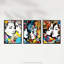 LGBTQ+ Love Vibrant Pop Art Lesbian Couple Floral Portraits - 3 Piece No Frame Print Set-136415425