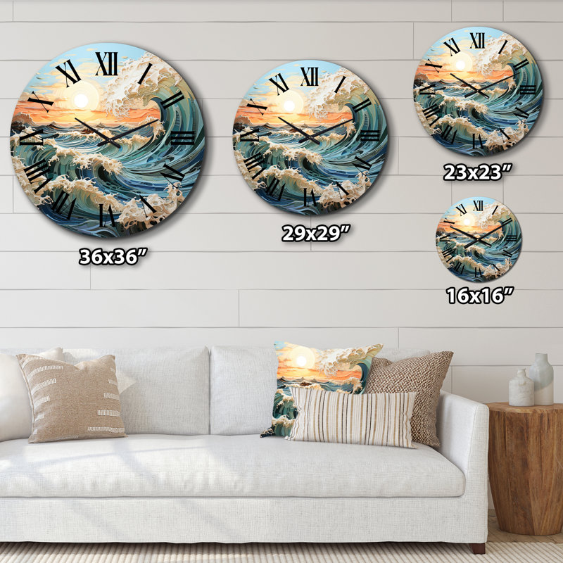 Kinetic Art Kinetic Waves II - Horloge murale nautique et de plage, Petit