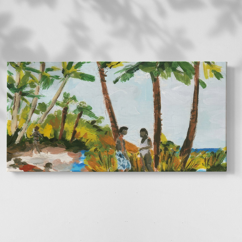 Hot Summer II - Toile tendue avec châssis - Prêt à accrocher, H 16 po x l 32 po