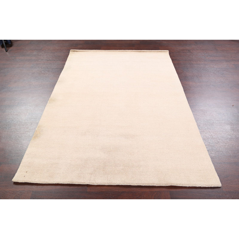 Ivory Solid Gabbeh Area Rug 5x8