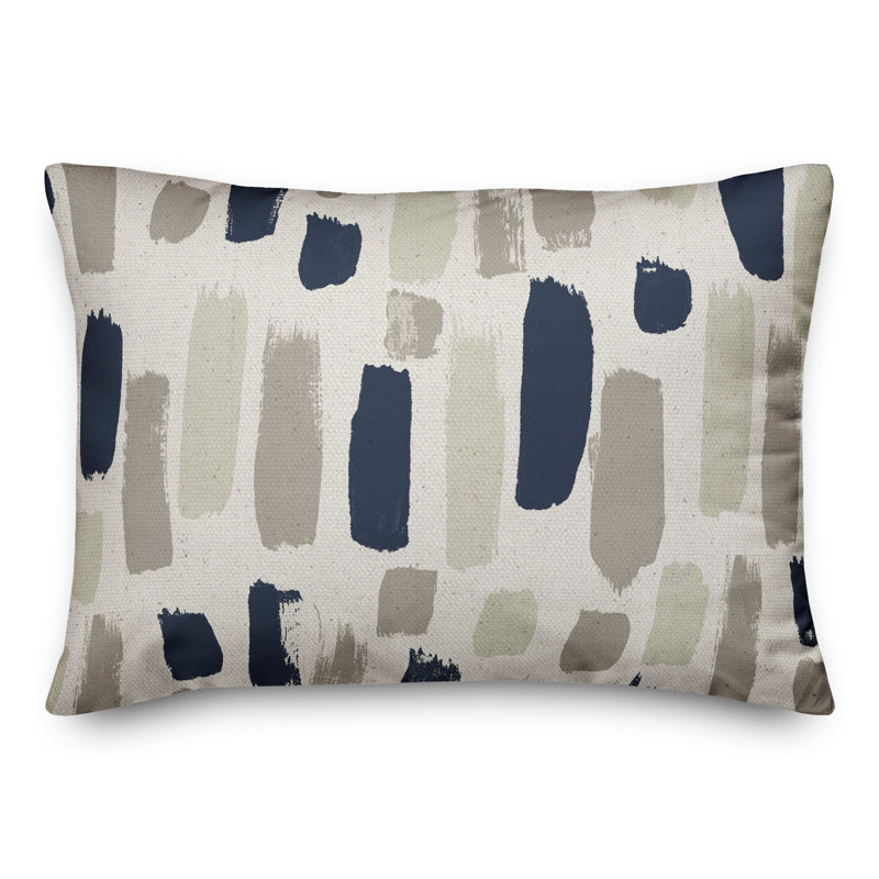 Abstract Outdoor Reversible Throw Pillow, Blue/Green