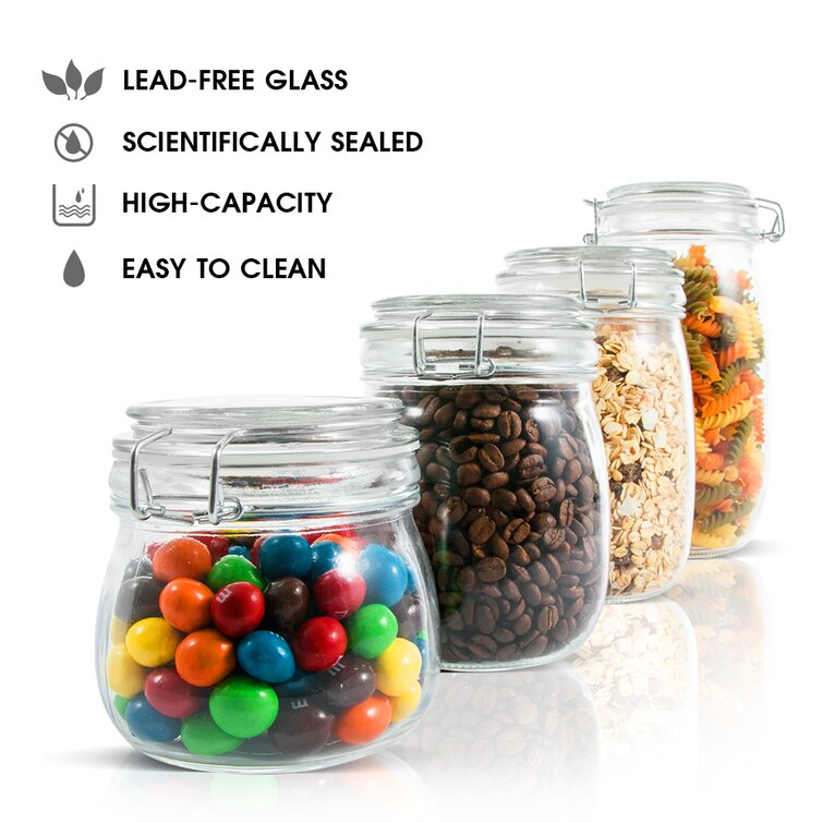 Prepology 4 qt. Glass Container with Locking Lid & Carry Handle 