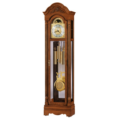 Gavin 82.5'' H Solid + Manufactured Wood Grandfather Clock with Adjustable Chime Volume
