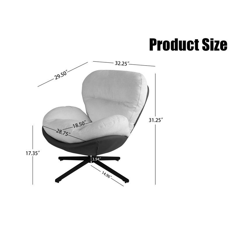 Chaise de bureau pivotante à 360 °, Gris